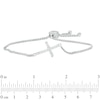 Thumbnail Image 2 of Lab-Created White Sapphire Sideways Cross Bolo Bracelet in Sterling Silver - 9.0"