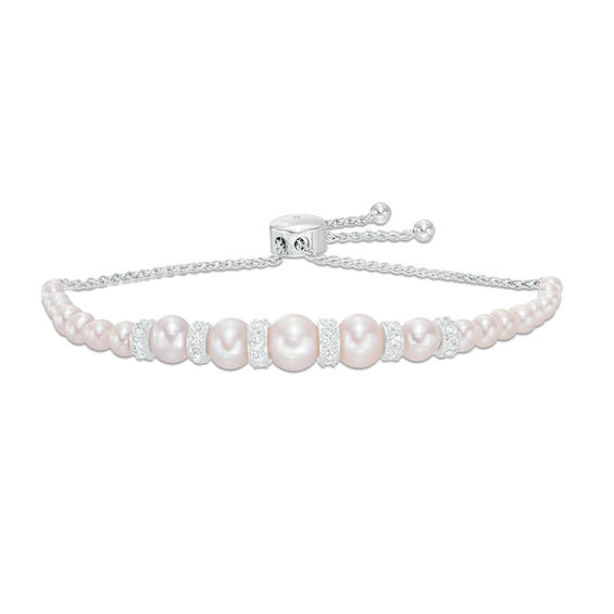 3.0-8.0mm Freshwater Cultured Pearl and Lab-Created White