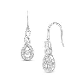 1/4 CT. T.W. Diamond Infinity Twist Drop Earrings in 10K White Gold
