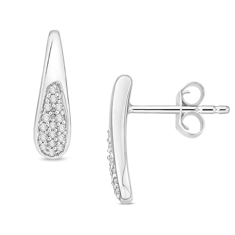 1 10 Ct T W Diamond Teardrop Earrings In 10k White Gold Zales 1 10 Ct T W Diamond Teardrop Earrings In 10k White Gold Zales