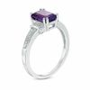 Thumbnail Image 2 of Emerald-Cut Amethyst and Diamond Accent Collar Ring in 10K White Gold