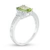 Thumbnail Image 1 of Emerald-Cut Peridot and Diamond Accent Collar Ring in 10K White Gold