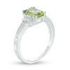Thumbnail Image 2 of Emerald-Cut Peridot and Diamond Accent Collar Ring in 10K White Gold
