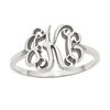 Thumbnail Image 0 of Scroll Monogram Ring in 10K White Gold (3 Initials)