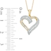 Thumbnail Image 1 of 1/4 CT. T.W. Baguette and Round Diamond Heart Pendant in 10K Gold