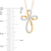 Thumbnail Image 2 of 1/8 CT. T.W. Diamond Looping Cross Pendant in 10K Gold