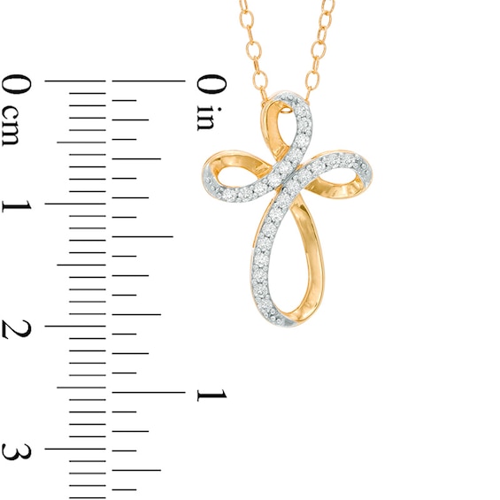 1/8 CT. T.w. Diamond Looping Cross Pendant in 10K Gold