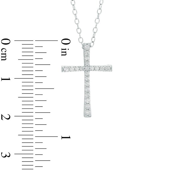1/5 CT. T.w. Diamond Cross Pendant in 10K White Gold