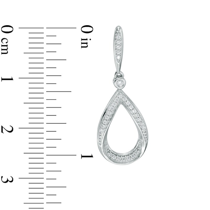 Main Image 2 of 1/5 CT. T.W. Diamond Open Teardrop Dangle Earrings in 10K White Gold