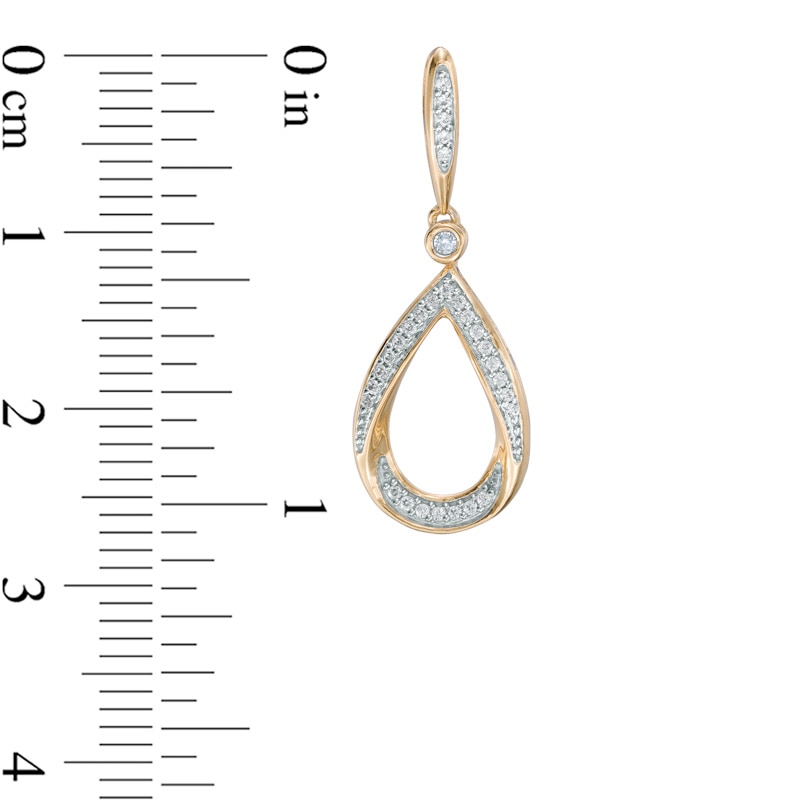 Main Image 2 of 1/5 CT. T.W. Diamond Open Teardrop Dangle Earrings in 10K Gold