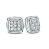 Thumbnail Image 1 of 1/5 CT. T.W. Multi-Diamond Square Frame Stud Earrings in 10K White Gold