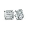 Thumbnail Image 0 of 1/5 CT. T.W. Multi-Diamond Square Frame Stud Earrings in 10K White Gold