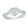 Thumbnail Image 0 of 1/5 CT. T.W. Composite Diamond Heart Twist Promise Ring in Sterling Silver