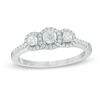 Thumbnail Image 0 of 1/2 CT. T.W. Diamond Frame Past Present Future® Engagement Ring in 14K White Gold