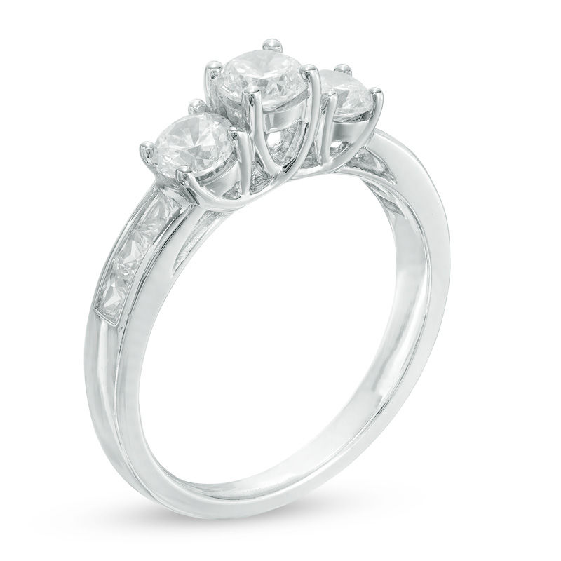 1 1 2 CT. T.W. Diamond Past Present Future Engagement Ring in 14K White Gold Zales