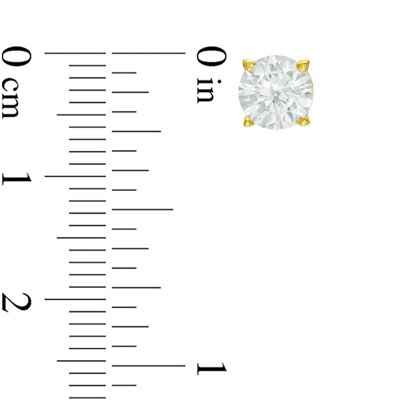 6.0mm Lab-Created White Sapphire Three Pair Stud Earrings Set in Sterling Silver and 14K Two-Tone Gold Plate