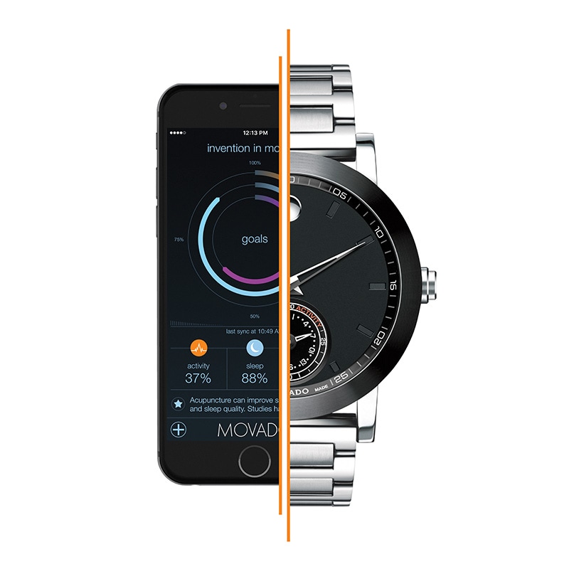 Main Image 2 of Mens' Movado Motion Museum Sport Chronograph Smart Watch with Black Dial (Model: 660001)