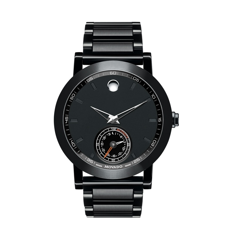Mens' Movado Motion Museum Sport Black PVD Chronograph Smart Watch with Black Dial (Model: 660002)