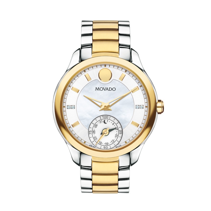 Main Image 1 of Ladies' Movado Motion Bellina Diamond Accent Two-Tone Chronograph Smart Watch with Mother-of-Pearl Dial (Model: 660005)
