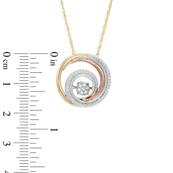Unstoppable Love™ 1/6 CT. T.W. Composite Diamond Swirl Pendant in 10K Tri-Tone Gold Unstoppable Love™ 1/6 CT. T.W. Composite Diamond Swirl Pendant in 10K Tri-Tone Gold