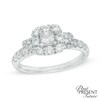 Thumbnail Image 1 of 1 CT. T.W. Princess-Cut Diamond Frame Past Present Future® Engagement Ring in 14K White Gold