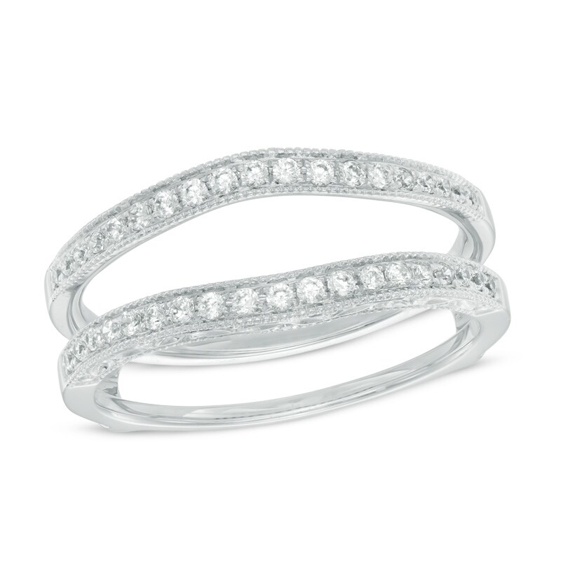 Main Image 1 of 1/4 CT. T.W. Diamond Vintage-Style Solitaire Enhancer in 14K White Gold