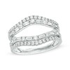 Thumbnail Image 1 of 7/8 CT. T.W. Baguette and Round Diamond Chevron Solitaire Enhancer in 14K White Gold
