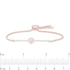Thumbnail Image 1 of Morganite and Lab-Created White Sapphire Frame Bolo Bracelet in Sterling Silver with 18K Rose Gold Plate - 9.0"