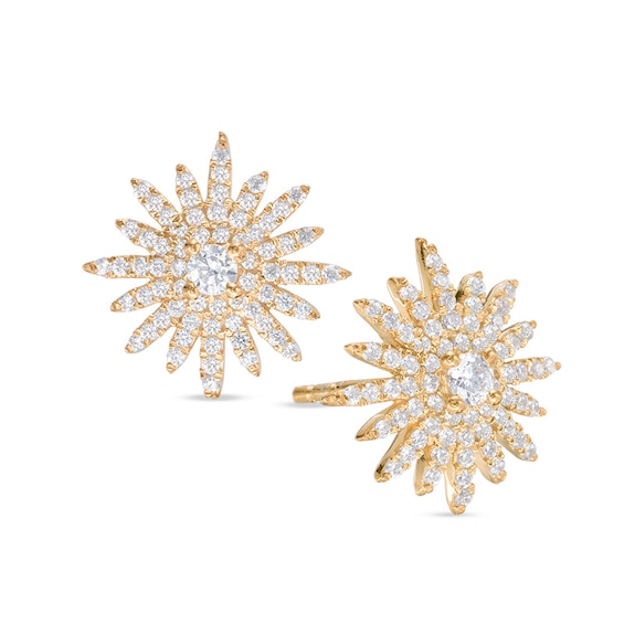 5/8 CT. T.w. Diamond Starburst Stud Earrings in 14K Gold