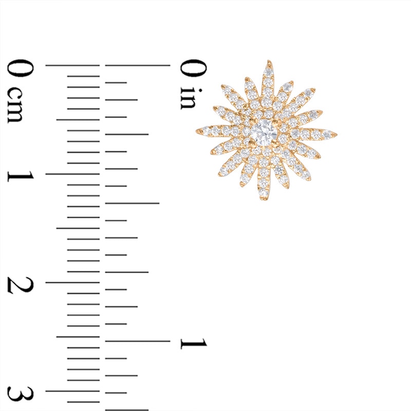 Main Image 2 of 5/8 CT. T.W. Diamond Starburst Stud Earrings in 14K Gold