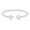 Thumbnail Image 0 of 1/10 CT. T.W. Diamond Heart Tips Flex Bangle in Sterling Silver - 7.5"