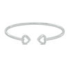 Thumbnail Image 1 of 1/10 CT. T.W. Diamond Heart Tips Flex Bangle in Sterling Silver - 7.5"