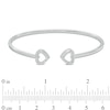 Thumbnail Image 1 of 1/10 CT. T.W. Diamond Heart Tips Flex Bangle in Sterling Silver - 7.5"