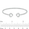 Thumbnail Image 2 of 1/10 CT. T.W. Diamond Heart Tips Flex Bangle in Sterling Silver - 7.5"