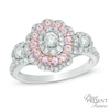 Thumbnail Image 1 of 3/4 CT. T.W. Diamond and Pink Sapphire Frame Past Present Future® Engagement Ring in 14K Two-Tone Gold