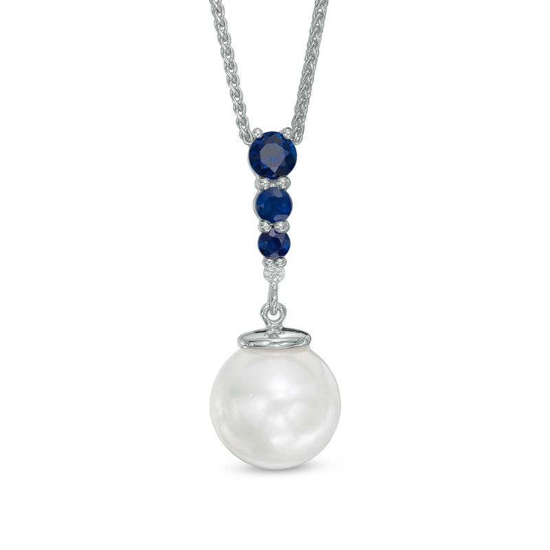 Vera Wang Love Collection Akoya Cultured Pearl, Blue Sapphire and