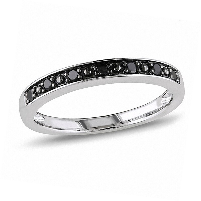 Main Image 1 of 1/10 CT. T.W. Black Diamond Band in Sterling Silver