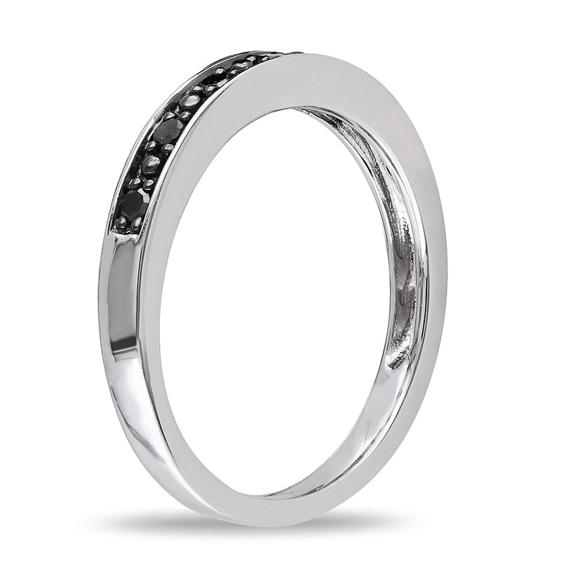 Main Image 2 of 1/10 CT. T.W. Black Diamond Band in Sterling Silver