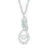 Thumbnail Image 1 of 3/8 CT. T.W. Diamond Flame Pendant in 14K White Gold