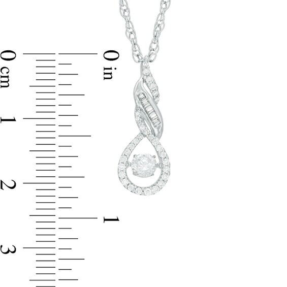 3/8 CT. T.w. Diamond Flame Pendant in 14K White Gold