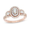 Thumbnail Image 1 of 1 CT. T.W. Oval Diamond Frame Past Present Future® Engagement Ring in 14K Rose Gold