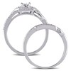 Thumbnail Image 3 of 1/3 CT. T.W. Quad Princess-Cut Multi-Diamond Square Frame Crossover Vintage-Style Bridal Set in 10K White Gold