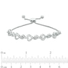 Thumbnail Image 1 of Diamond Accent Sideways Ribbon Heart Bolo Bracelet in Sterling Silver - 9.5"