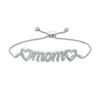 Thumbnail Image 0 of 1/20 CT. T.W. Diamond Heart "mom" Bolo Bracelet in Sterling Silver - 9.5"