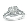 Thumbnail Image 1 of 1/2 CT. T.W. Diamond Square Frame Split Shank Ring in 10K White Gold