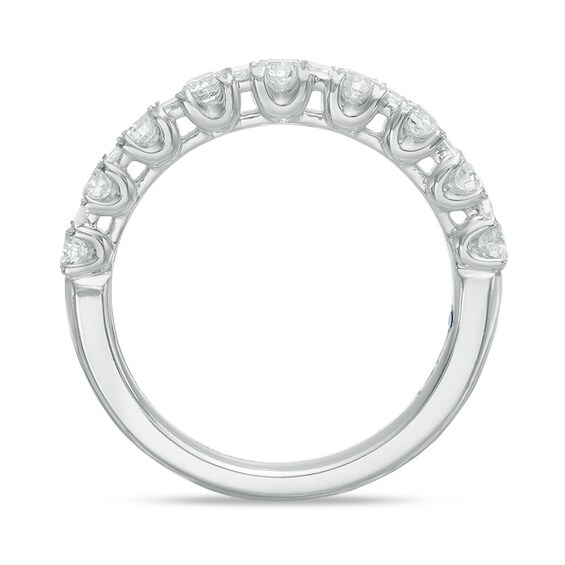 Vera Wang Love Collection 5/8 CT. T.w. Baguette and Round Diamond Alternating Wedding Band in 14K White Gold