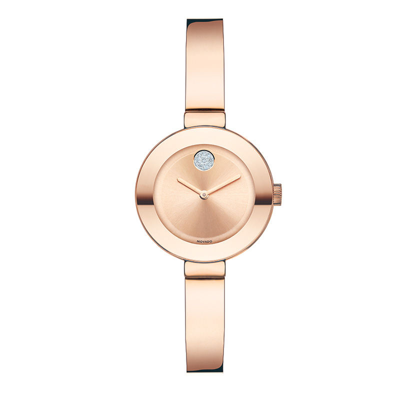 Main Image 1 of Ladies' Movado Bold® Crystal Accent Rose-Tone IP Watch with Rose-Tone Dial (Model: 3600286)