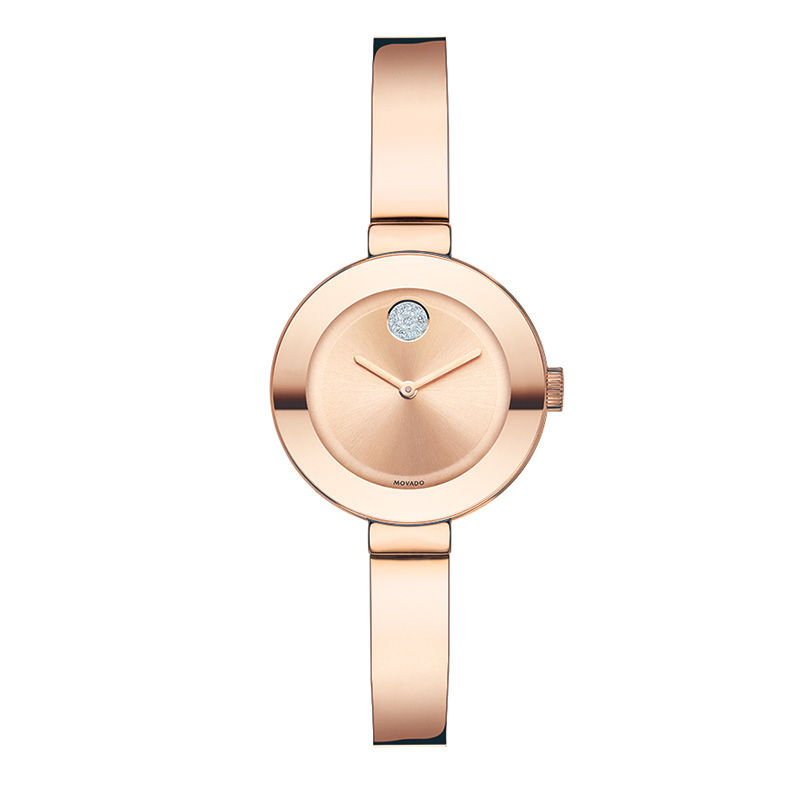 Ladies' Movado Bold® Crystal Accent Rose-Tone IP Watch with Rose-Tone Dial (Model: 3600286)