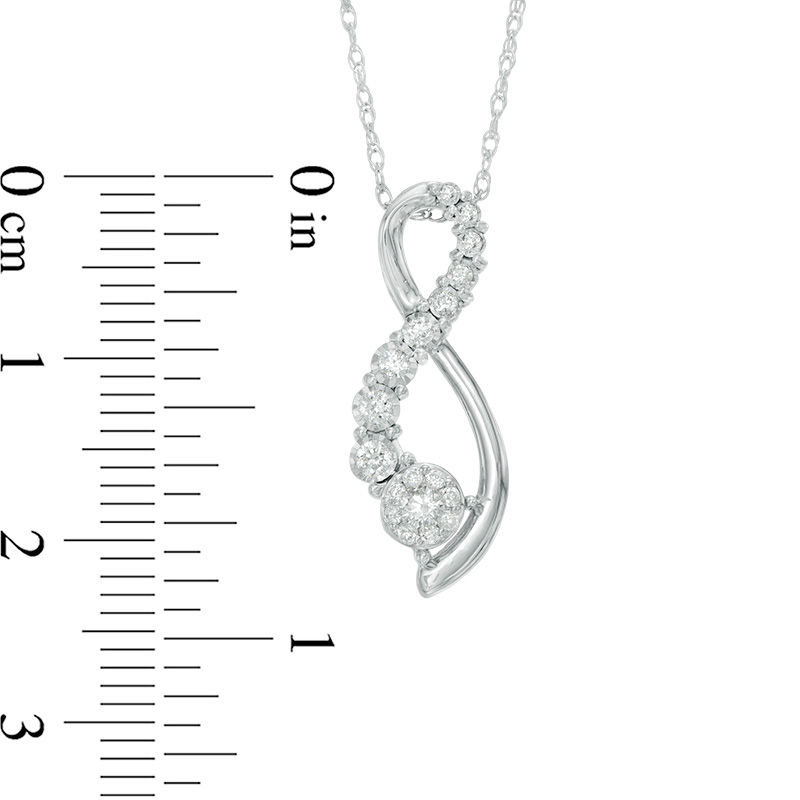 Main Image 2 of 1/4 CT. T.W. Diamond Infinity Pendant in 10K White Gold