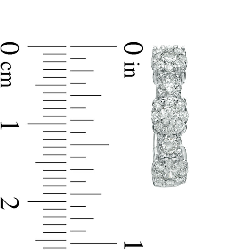 Main Image 2 of 1 CT. T.W. Diamond Hoop Earrings in 10K White Gold